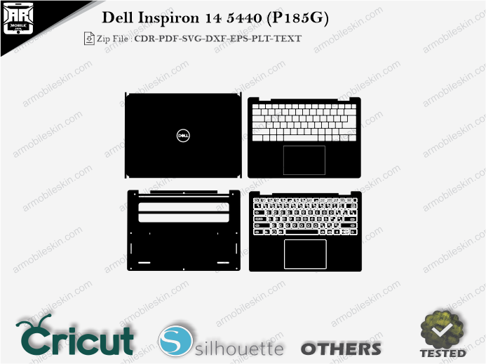 Dell Inspiron 14 5440 (P185G) Skin Template Vector