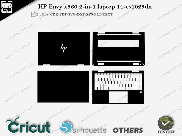 HP Envy x360 2-in-1 laptop 14-es1023dx Skin Template Vector