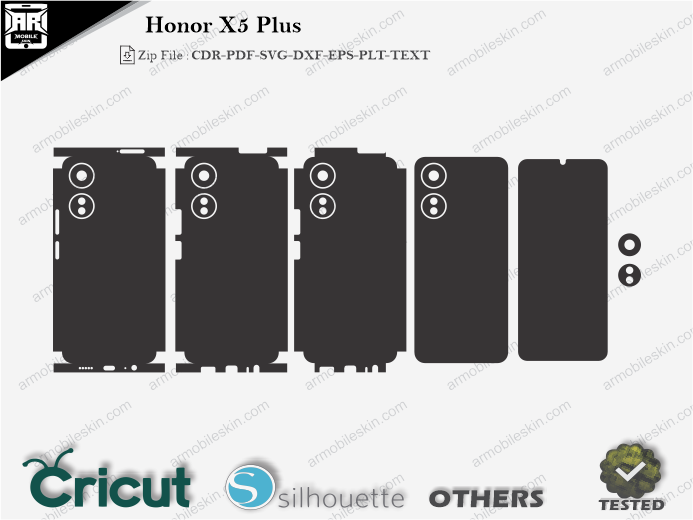 Honor X5 Plus Skin Template Vector