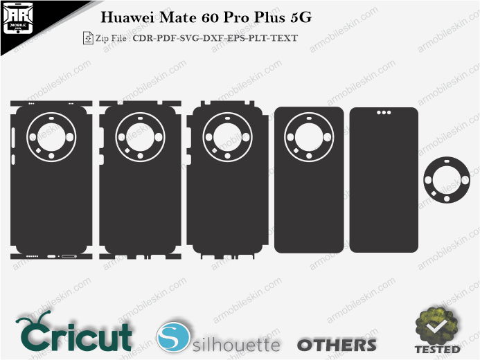 Huawei Mate 60 Pro Plus 5G Skin Template Vector