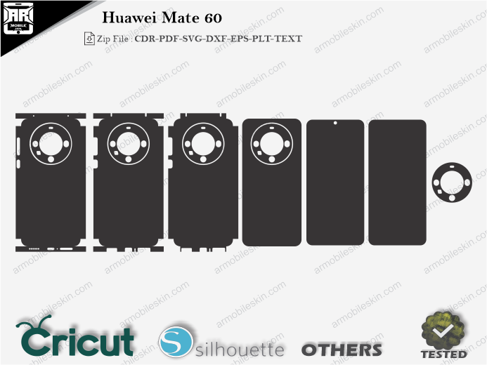 Huawei Mate 60 Skin Template Vector