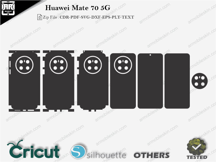 Huawei Mate 70 5G Skin Template Vector