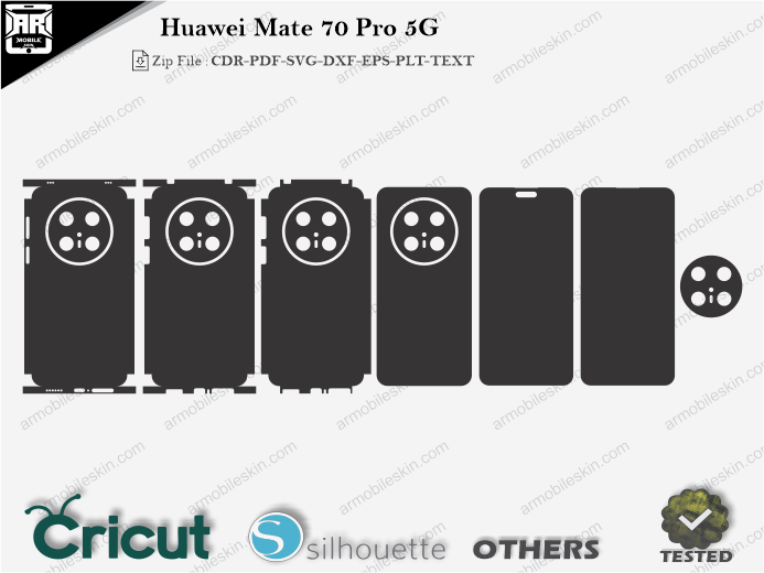 Huawei Mate 70 Pro 5G Skin Template Vector