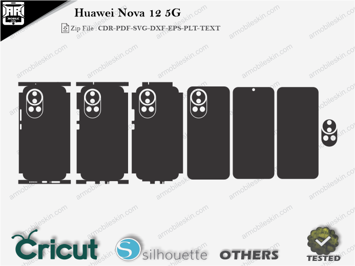 Huawei Nova 12 5G Skin Template Vector