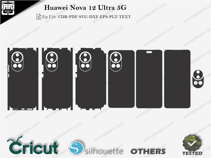 Huawei Nova 12 Ultra 5G Skin Template Vector