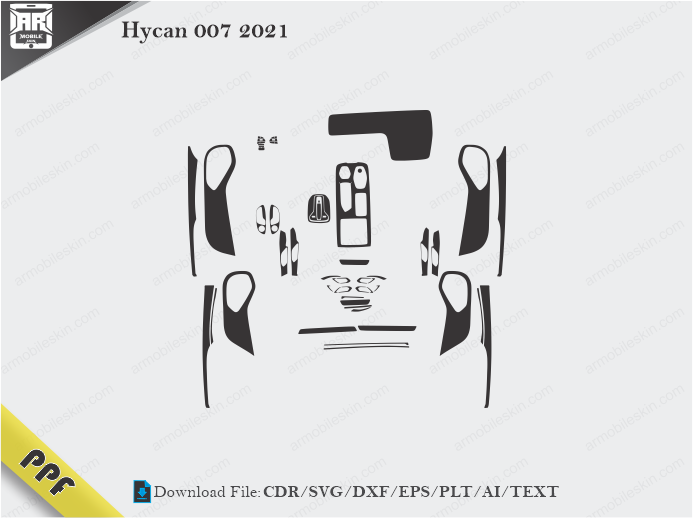 Hycan 007 2021 Interior PPF Cut Template