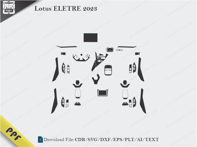 Lotus ELETRE 2023 Interior PPF Cut Template Vector