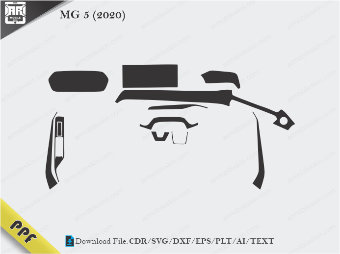 MG 5 (2020) Interior PPF Cut Template Vector