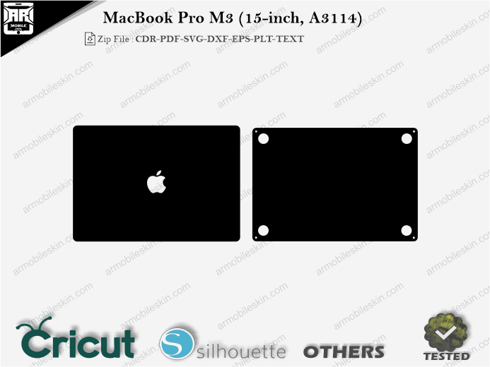 MacBook Pro M3 (15-inch, A3114) 2024 Skin Template Vector