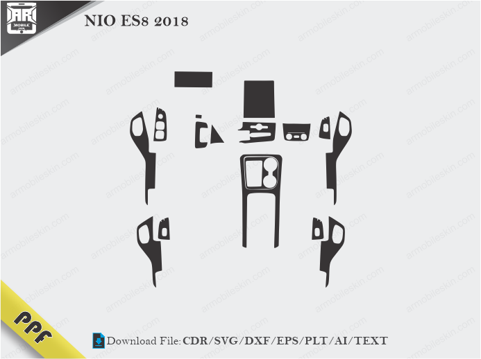 NIO ES8 2018 Interior PPF Cut Template