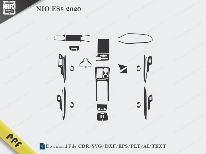 NIO ES8 2020 Interior PPF Cut Template