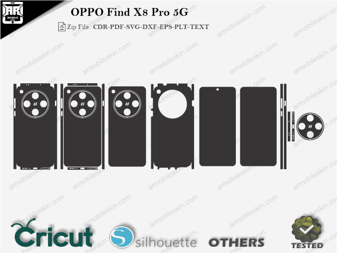 OPPO Find X8 Pro 5G Skin Template Vector