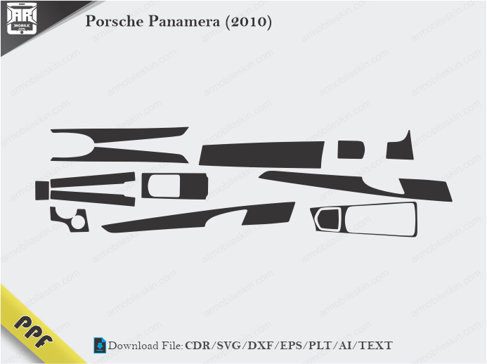 Porsche Panamera (2010) Interior PPF Cut Template Vector