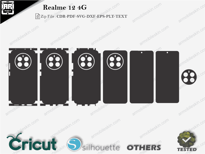 Realme 12 4G Skin Template Vector