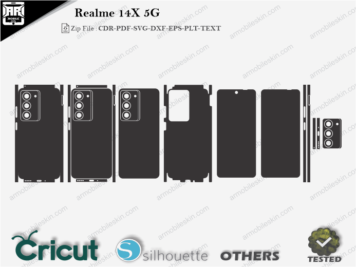 Realme 14X 5G Skin Template Vector