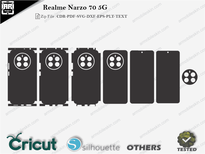 Realme Narzo 70 5G Skin Template Vector