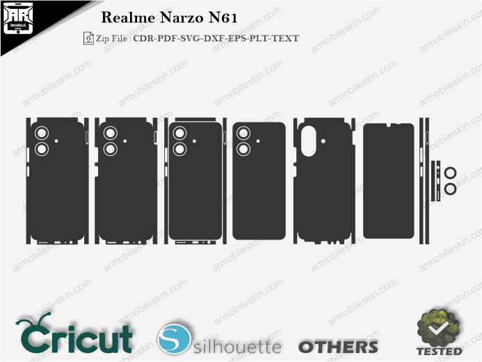 Realme Narzo N61 Skin Template Vector