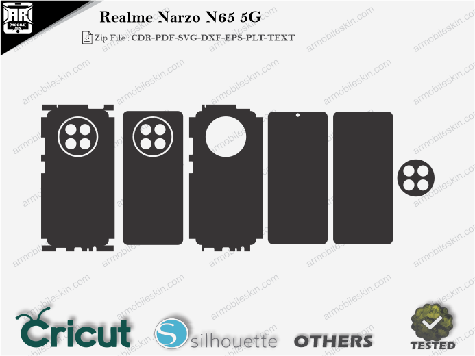 Realme Narzo N65 5G Skin Template Vector