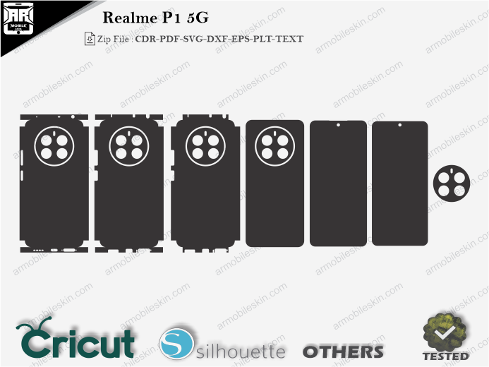 Realme P1 5G Skin Template Vector