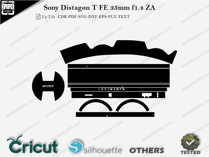 Sony Distagon T FE 35mm f1.4 ZA Skin Template Vector