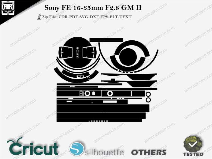 Sony FE 16-35mm F2.8 GM II Skin Template Vector