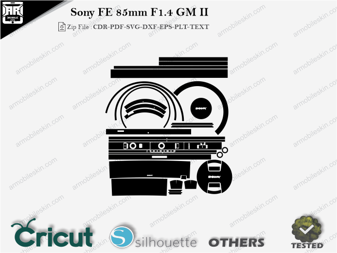 Sony FE 85mm F1.4 GM II Skin Template Vector