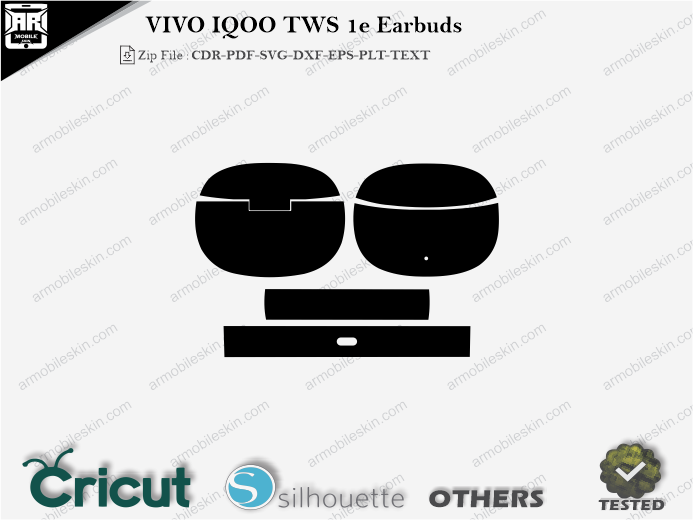 VIVO IQOO TWS 1e Earbuds Skin Template Vector