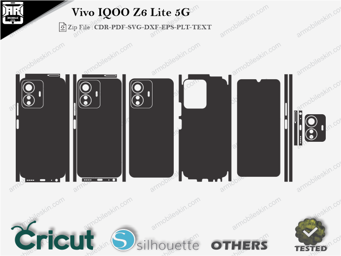 Vivo IQOO Z6 Lite 5G Skin Template Vector