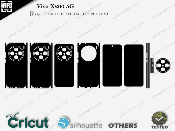 Vivo X200 5G Skin Template Vector