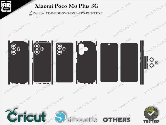 Xiaomi Poco M6 Plus 5G Skin Template Vector