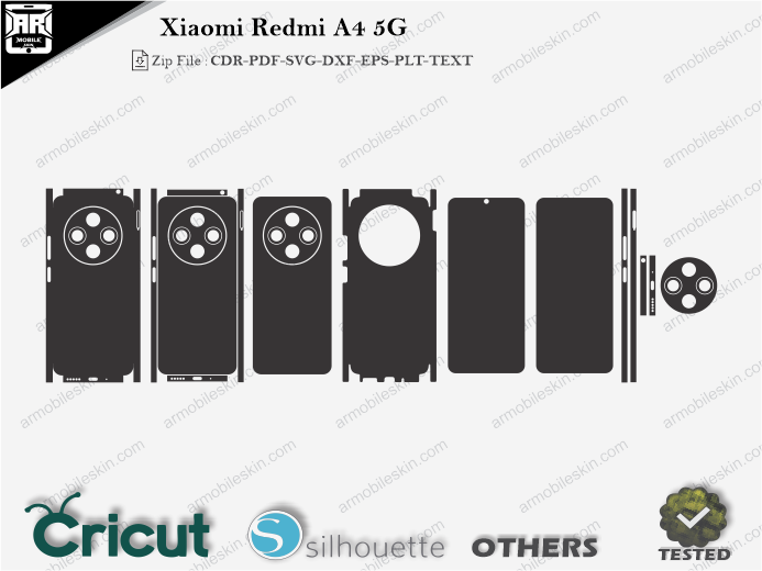 Xiaomi Redmi A4 5G Skin Template Vector