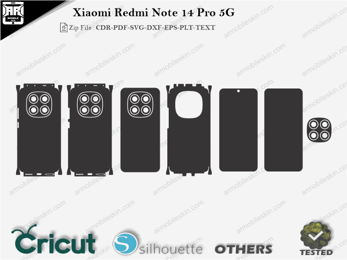 Xiaomi Redmi Note 14 Pro 5G Skin Template Vector