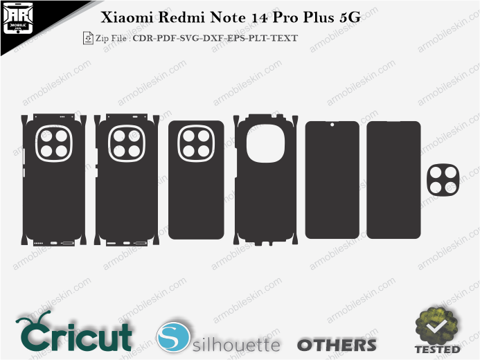 Xiaomi Redmi Note 14 Pro Plus 5G Skin Template Vector