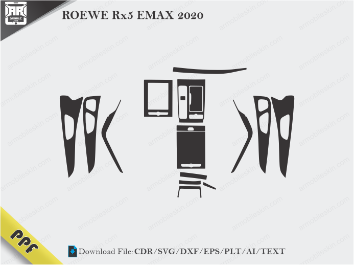 ROEWE Rx5 EMAX 2020 Interior PPF Cut Template