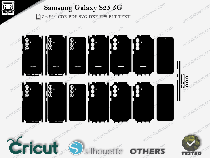 Samsung Galaxy S25 5G Skin Template Vector