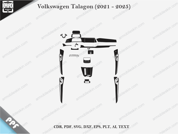 Volkswagen Talagon (2021 – 2025) Car Interior PPF or Wrap Template