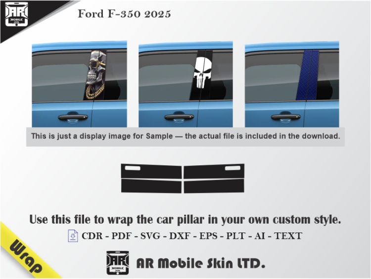 Ford F-350 2025 Side Pillar Wrap Template