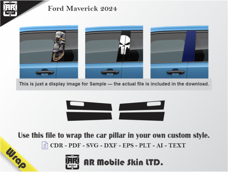 Ford Maverick 2024 Side Pillar Wrap Template