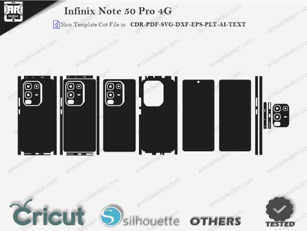 Infinix Note 50 Pro 4G Skin Template Vector