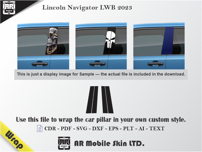 Lincoln Navigator LWB 2023 Car Side Pillar Wrap Template