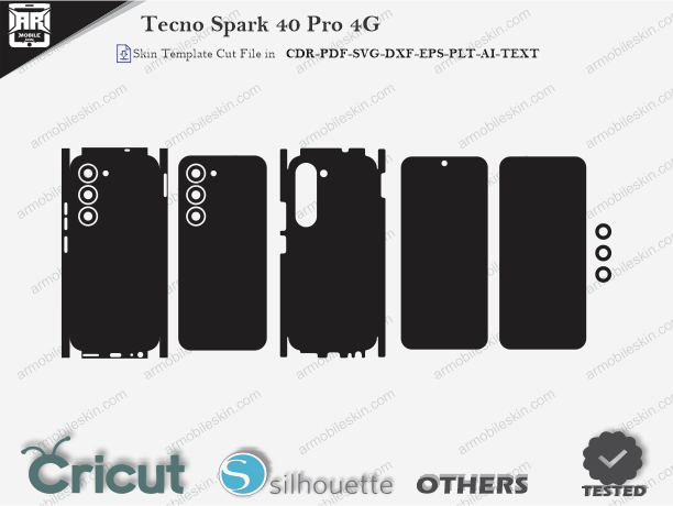 Tecno Spark 40 Pro 4G Skin Template Vector