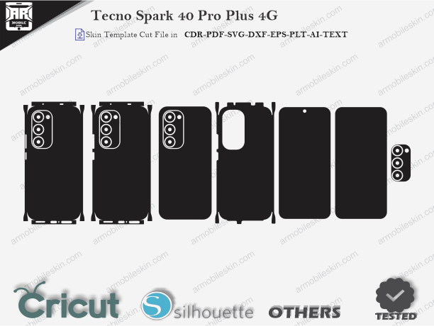 Tecno Spark 40 Pro Plus 4G Skin Template Vector