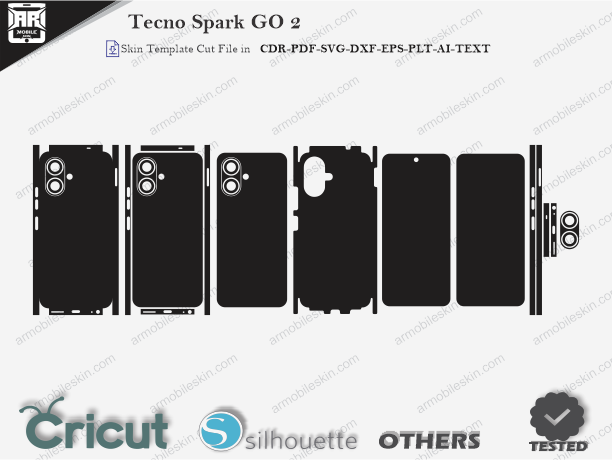 Tecno Spark GO 2 Skin Template Vector