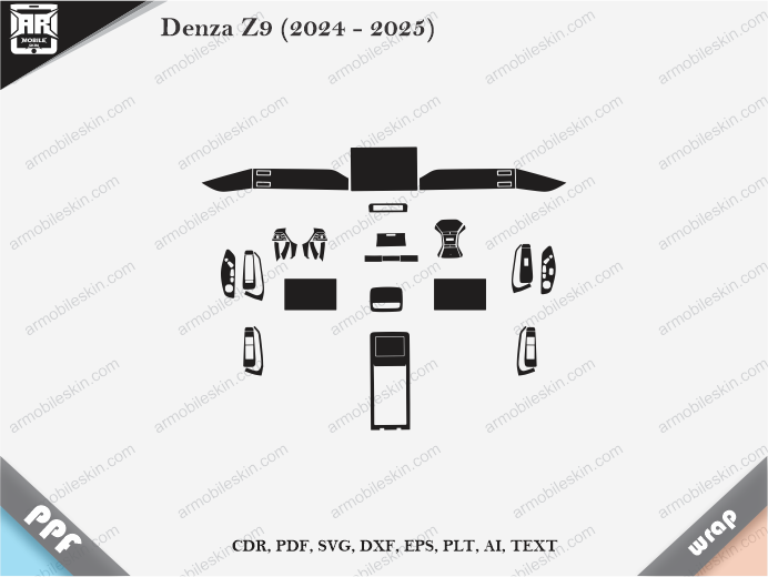 Denza Z9 (2024 – 2025) Car Interior PPF or Wrap Template