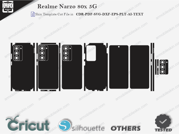 Realme Narzo 80x 5G Skin Template Vector Cut File
