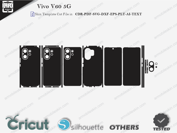 Vivo V60 5G Skin Template Vector