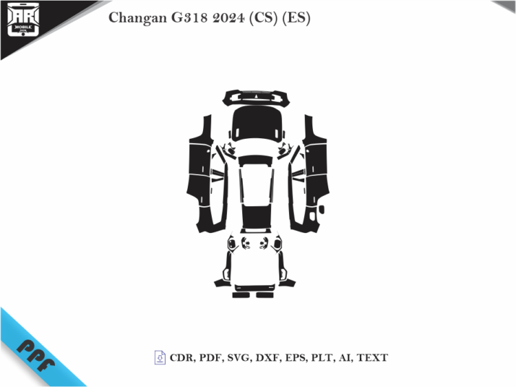 Changan G318 2024 (CS) (ES) Full Car Body PPF Cutting Template