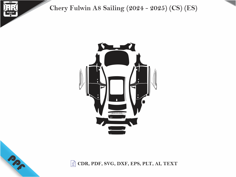 Chery Fulwin A8 Sailing (2024 - 2025) (CS) (ES) Car Body PPF Cutting Template