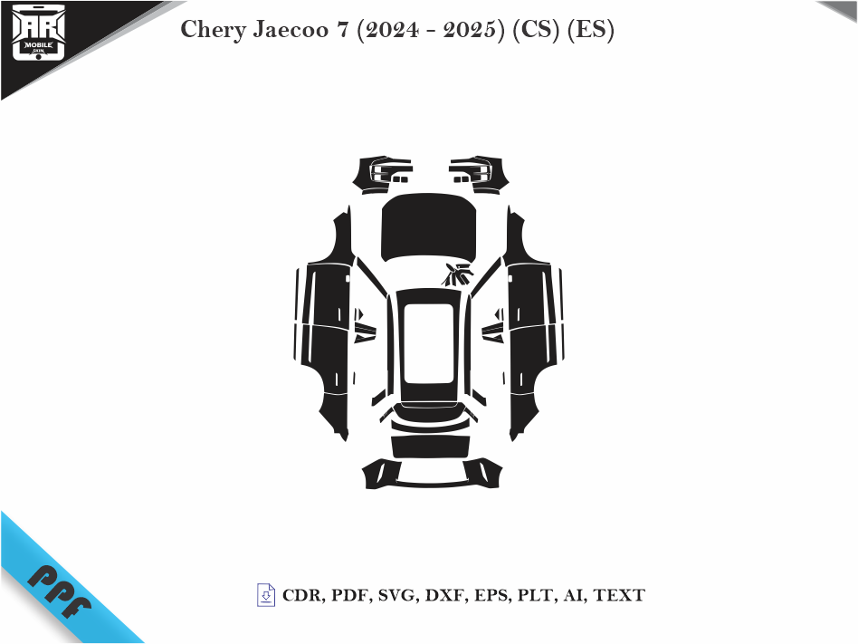 Chery Jaecoo 7 (2024 - 2025) (CS) (ES) Car Body PPF Cutting Template