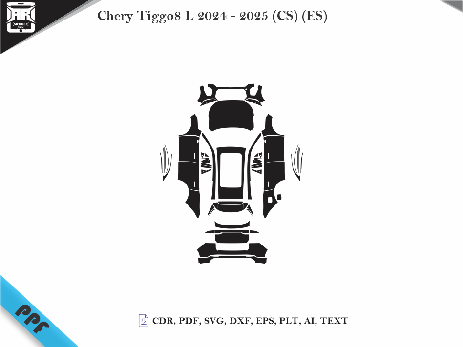 Chery Tiggo8 L 2024 - 2025 (CS) (ES) Car Body PPF Cutting Template